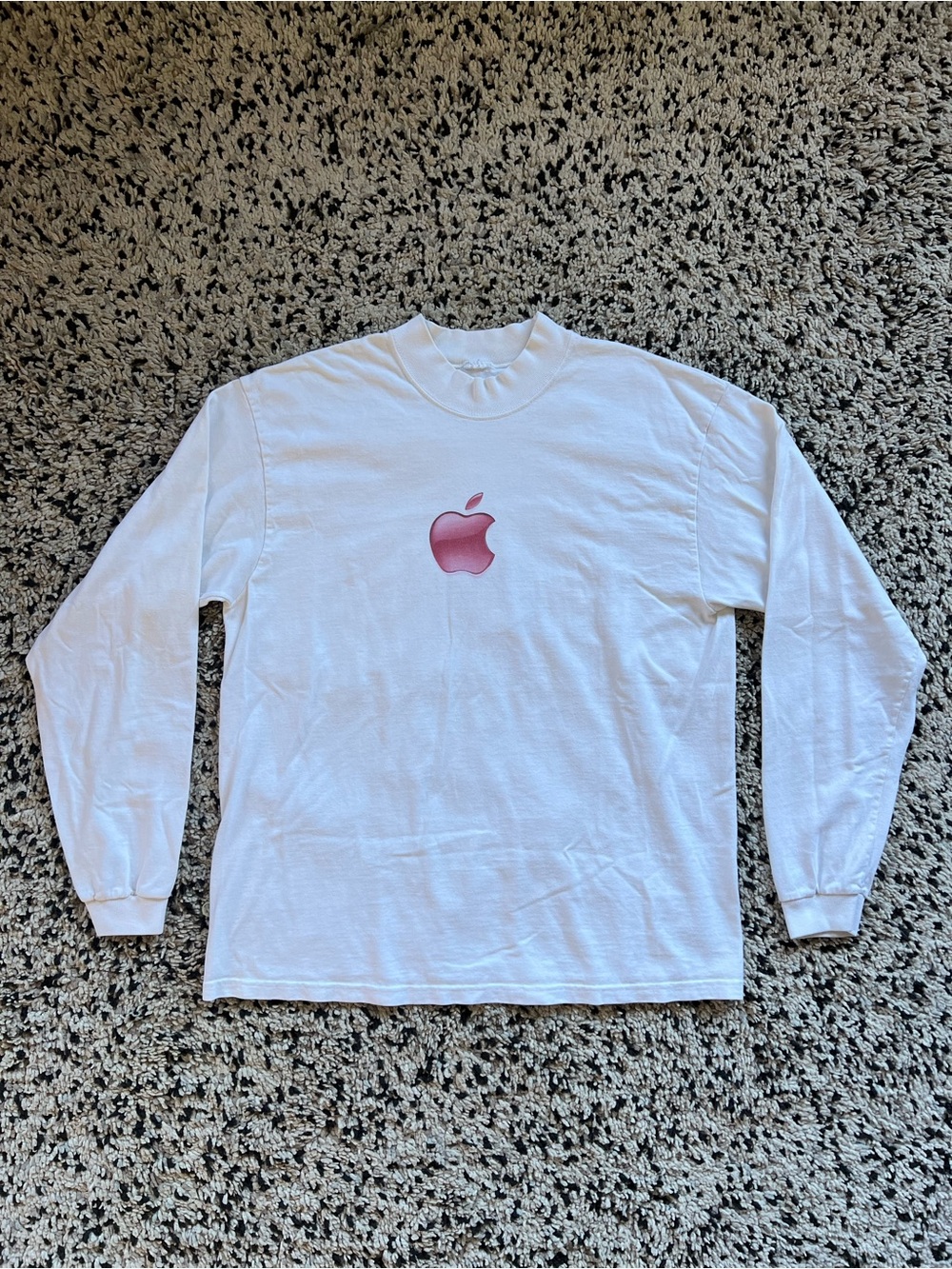Apple Vintage Y2K Long Sleeve Tee Shirt Top 5 Gifts For The Holidays iPod White
